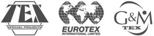 The logos of Eurotex, Tex Special Projects and G&M Tex. Marine diesel refurbishment, bespoke generators for marine and offshore, specialist glazing and flying control rooms for marine vessels