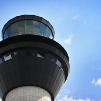 Manchester;s air traffic control tower, glass supplied by Tex ATC
