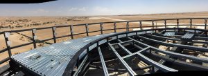 Steelwork atop the Tex ATC tower at Thumrait