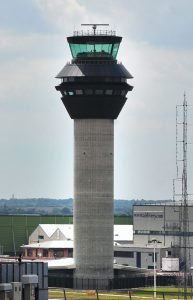 Tex ATC installing air traffic control tower glass, Manchester